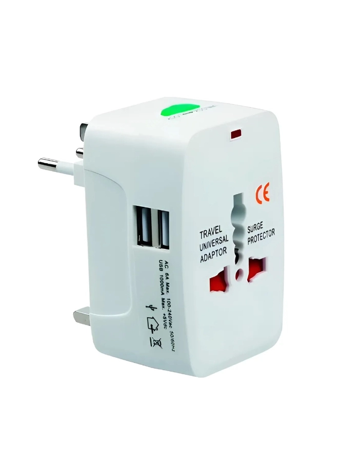 Ficha adaptador viajero internacional todo en uno c/USB Keffy